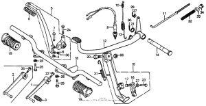 CB125S Pedal + kick arm + stand 76,78