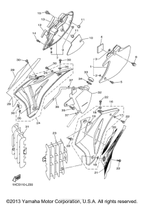 WR250F Боковые обтекатели