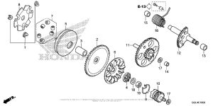NCH50 Drive Face + Kick Starter Spindle
