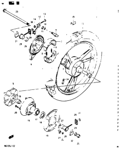 RG125 Rear wheel complete assy