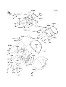VN800 Левая крышка двигателя