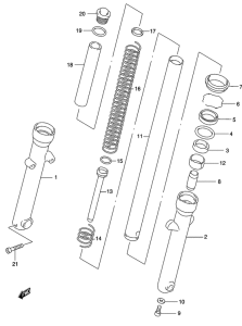 GZ250 Демпфер передней вилки