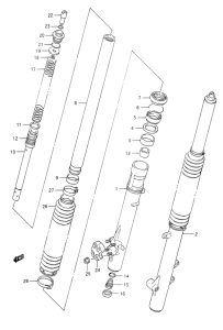 DR350 Передняя вилка