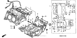 VFR800 Картер двигателя
