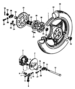 ZR50 Rear wheel complete assy