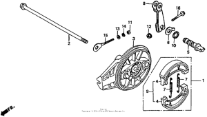 XR80R Rear brake + rear brake panel