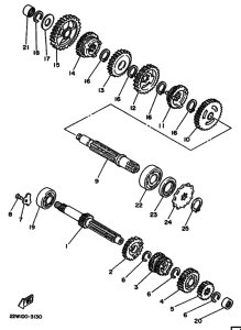 YZ80 YZ80D Трансмиссия