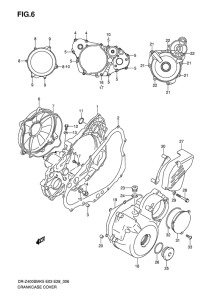 DR-Z400 Crankcase cover ass`y  (v