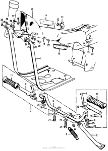 CT90 Main pipe cover + crankcaseprotector + step bar