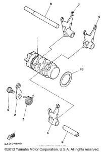 YZ125U Shift cam-fork