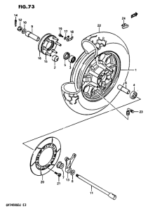 GV1400 Rear wheel gv1400gdg f.no.103765- / gcg / model h ...