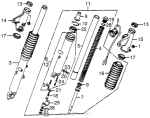 CB550 Передняя вилка