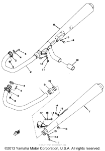 XS500E Выхлопная система