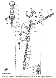YZ125B Задний торм цилиндр