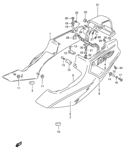 RG125 Обтекатель задний