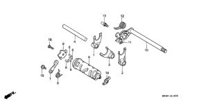 CRF80F Вилка переключения передач