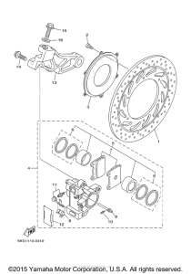XVS1100AM Задний суппорт