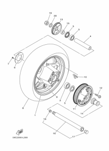 XP500A Rear wheel complete assy
