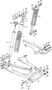 ST90 Swingarm + rear shock absorber