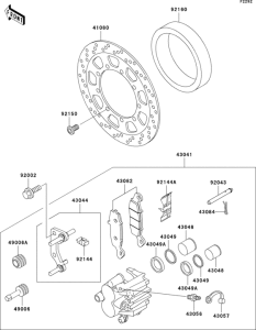 KL650 Передний тормоз