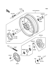 ZX900 Заднее колесо и цепь