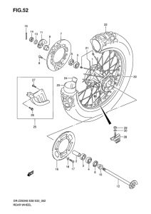 DR-Z250 Rear wheel complete assy
