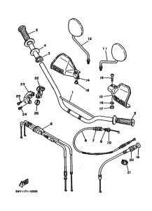 XTZ750 XTZ750B Рулевой рычаг кабель