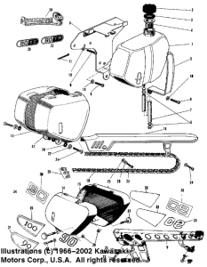  Oil tank / chain cover / chain / side cover