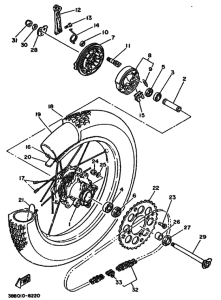 TY250R TY250 Rear wheel complete assy