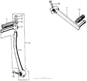 CL100 Change pedal + kick starter arm