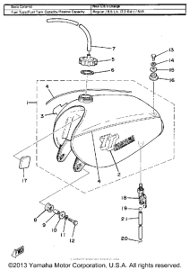 TT500F Топливный бак