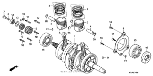 CB250 Коленчатый вал и поршни