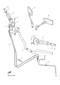 XJR1300SP Steering handle. cable