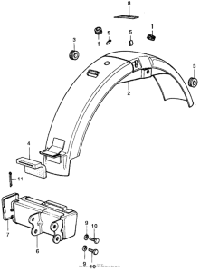 CB350 Rear fender + tool box k3-k4