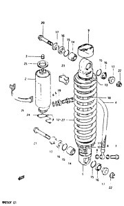 RM250 Абсорбер удавный в сборе задний
