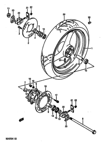 RGV250 Rear wheel complete assy