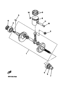 YN100 Коленчатый вал и поршни