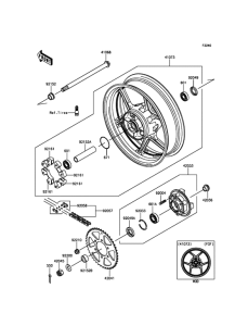 EX650 Задняя ступица колеса
