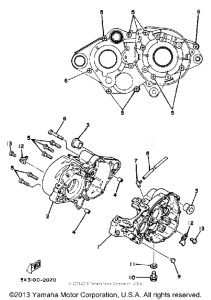 YZ100K Картер двигателя
