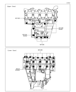 ZX636 Болты крепления картера