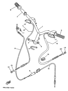 YA50R Steering handle. cable