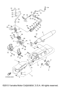 XVS650A Выхлопная система