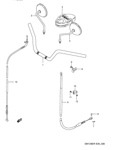 GN125 Handlebar - front cable