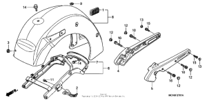 VTX1800N1 Rear fender + grab rail (vtx1800n)