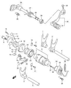 DR350 Переключение передач
