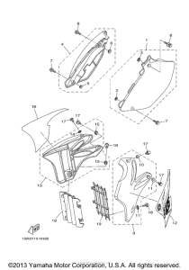 YZ125E2 Боковые обтекатели