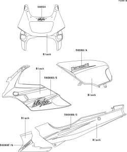 EX500 Наклейки (черный)