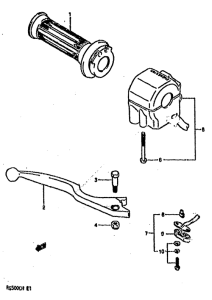 GS500 Right handle switch
