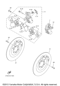 TZ250M Передний суппорт