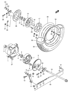 PV50 Rear wheel complete assy